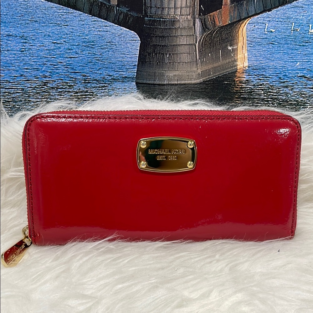 Michael Kors Red Zip-Around Wallet